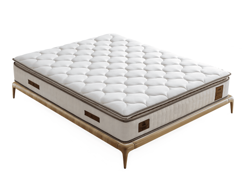 Elegante bed met stoffen matras