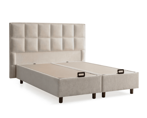 Elegante bed met stoffen matras