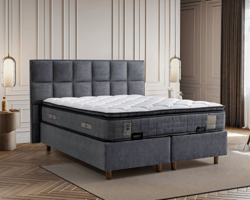 Moderne grijze bedset met matras