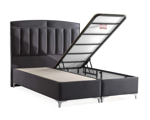 Moderne grijze bedset met matras