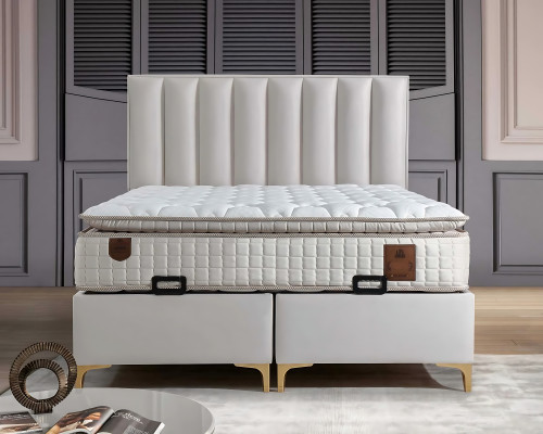 Elegante bed met rugkussen