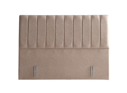 Beige stoffen bed met elegante matras