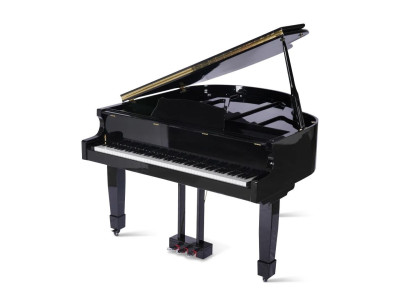 Glanzende zwarte piano