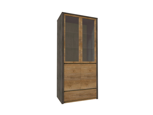 Keuken met glazen deuren en planken