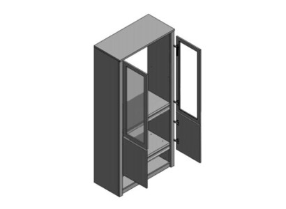 Vitrine met deuren en lade