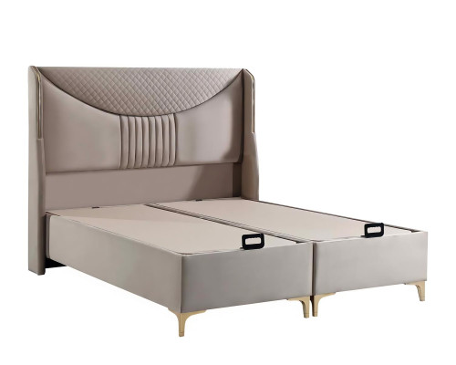 Moderne bed met matras siert elke kamer.