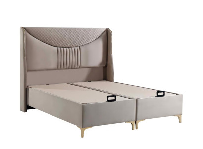 Moderne bed met matras siert elke kamer.