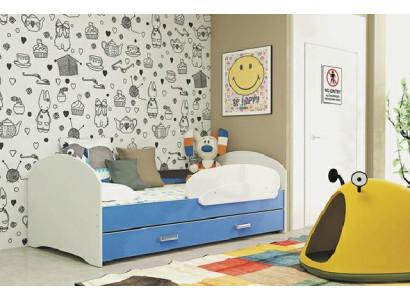 Bed voor jongeren, massief houten bed met lade, Luki TS bed