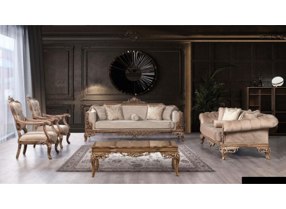 Bankstel 3+3+1+1 Zits salontafel Chesterfield bank fauteuil luxe set 5-delig