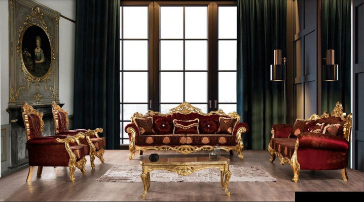 Sofaset 3+3+1+1 Zitbank Salontafel Set Banken Fauteuils Luxe Set 5-delig