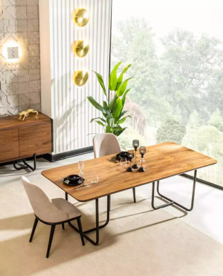 Design Eettafel 4x Stoelen Eetkamer Set Eetkamer Houten 5-delig