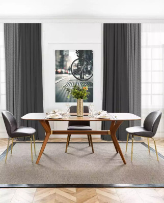 Italiaanse stijl Eettafel 4x Stoelen Houten Tafel Eetset Modern Design 5-delig