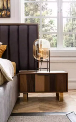 Slaapkamer Design Set met 2 bedden en 4 nachtkastjes, nieuw meubilair.