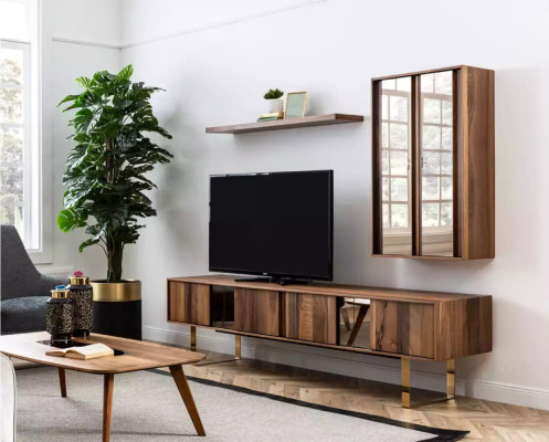 Lowboard tv-kast Tafel Woonkamer Hout Modern Woonkamermeubels 5-delig