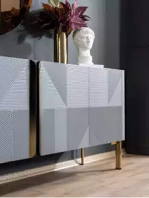 Sideboard Spiegel Set Italiaanse Stijl 2-delig Woonkamer Houten Ladenkast Kast