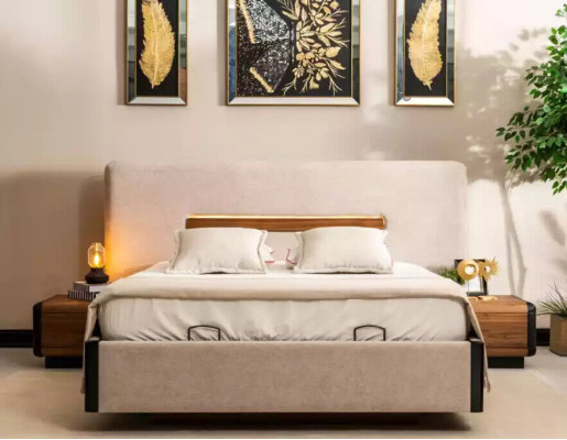 Bed Meubels Ontwerp Bedden Tweepersoonsbed Luxe Slaapkamer Textiel Hout Nieuw