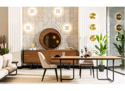 Eettafel 4x stoelen eetkamerset eetkamer groep moderne dressoir set