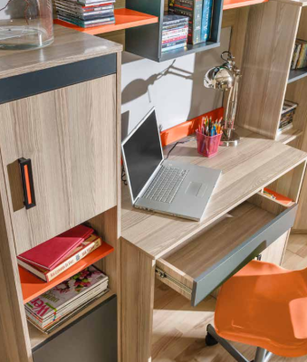 Kinder Compleet Set Jeugdkamer Bed Ladekast Kast Tafel Kantoor