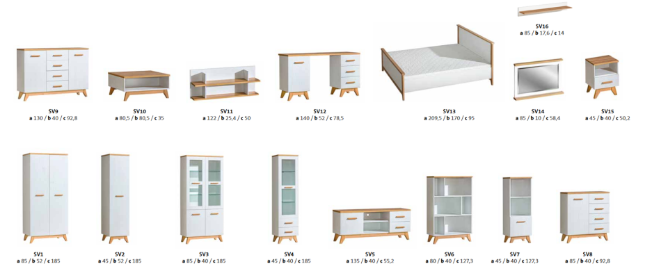 Woonkamerset Vitrine dressoir wandplank Woonwanden Commodes