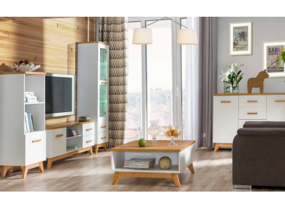 Woonkamer meubel set vitrine tv meubel wandplank tv tafel 5-delig