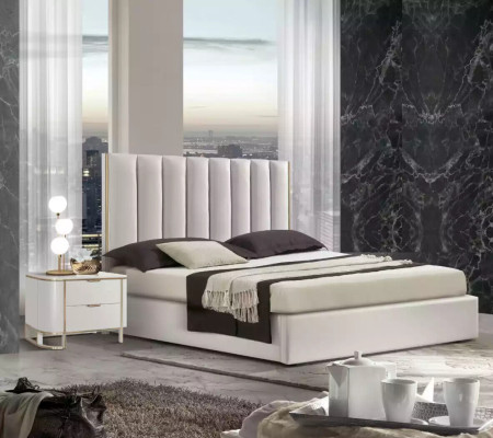 Bed 2x bedside tables chest of drawers 6-piece bedroom set design luxury new