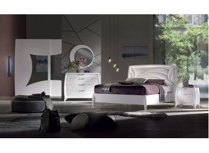 Slaapkamer set Bed 2x Nachtkastje Kledingkast 6-delig Design Luxe