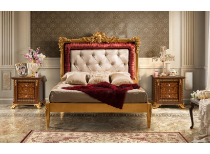 Bed 2x Nachtkastje Slaapkamer Set Designer Luxe Bedden Hotel Compleet 3-delig.