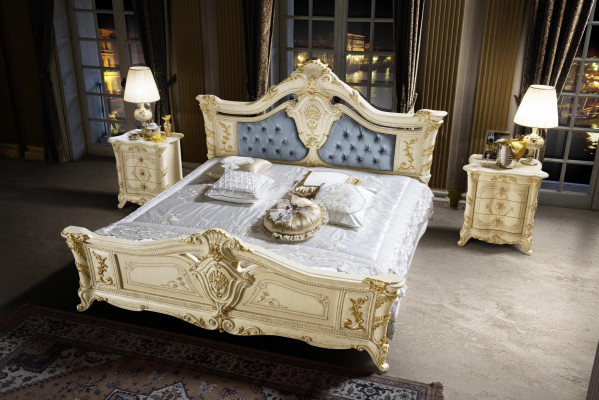 Bedden Chesterfield Meubels Leder Slaapkamer Hotel Barok Klassiek Bed Luxe