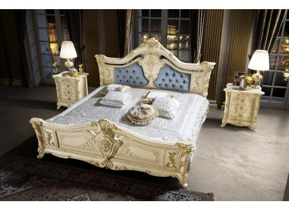 Bedden Chesterfield Meubels Leder Slaapkamer Hotel Barok Klassiek Bed Luxe