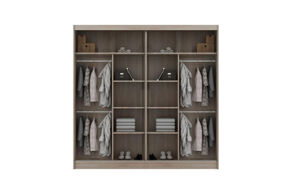 Multifunctionele kast 203cm Opbergrek Kledingkast Garderobe Nieuw Rek