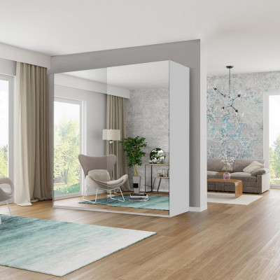 Kledingkast Spiegel Kasten Hout Slaapkamer Zweefdeurkast Kast
