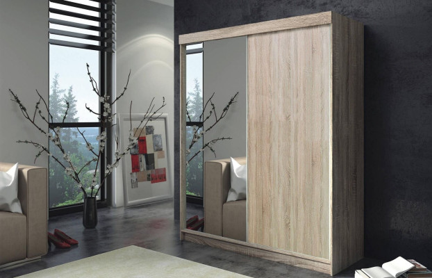 Kast Kledingkast Hoge kast Modern Beige Hout Kasten Slaapkamer Nieuw