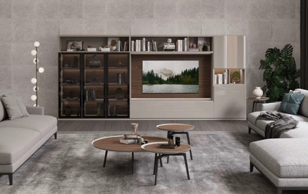 Wandmeubel Moderne witte woonkamermeubelen Luxe houten meubels Inrichting