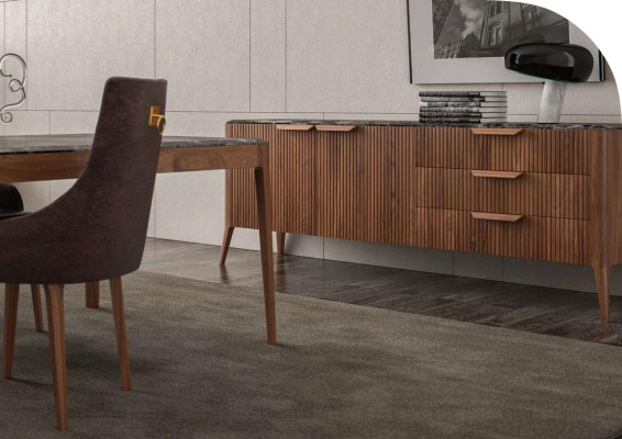 Grote houten dressoir Moderne eetkamermeubels Echt houten laden Nieuw