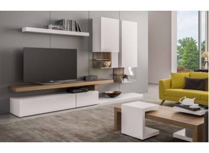 Witte woonkamer meubels Moderne wandkasten Wandplanken TV-standaard Dressoir