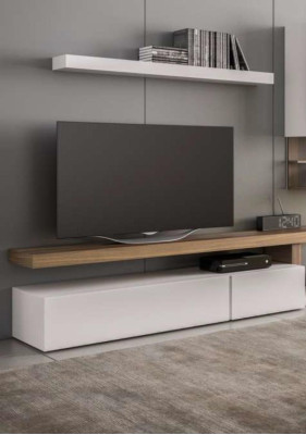 Witte woonkamer meubels Moderne wandkasten Wandplanken TV-standaard Dressoir