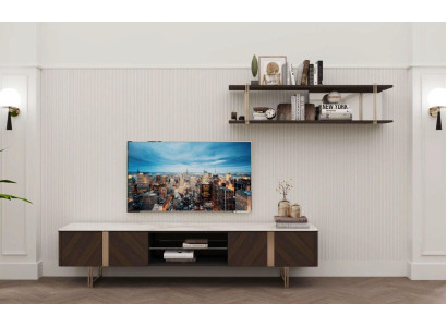 Moderne woonkamer wandkast planken woonkamer meubel televisiestandaard bruin