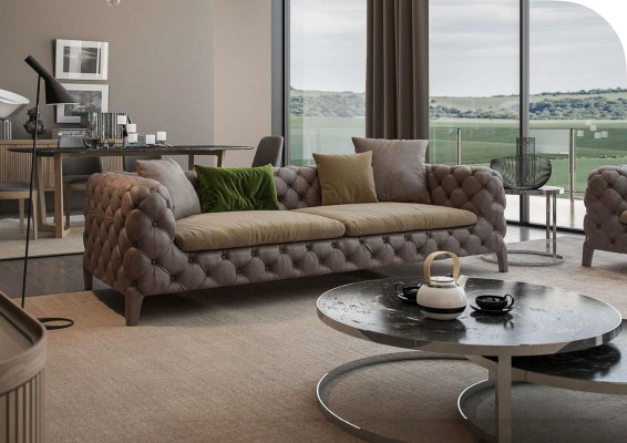 Tauper Chesterfield Driezits Luxe Moderne Bankstel Stijl Woonkamermeubels
