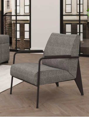 Grijze fauteuil roestvrijstalen poten Moderne woonkamer meubels Fauteuil Bank
