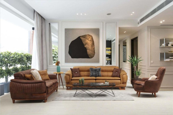 Driezitsbank Driezits bank 3-zits bankstellen Design woonkamer kunstleer