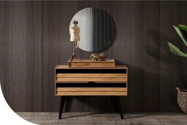 Ontwerper luxe massief houten lade bruine opbergcommode Modern Nieuw