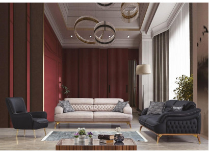 Sofa set 3-zits bankstel bank banken fauteuil luxe Chesterfield