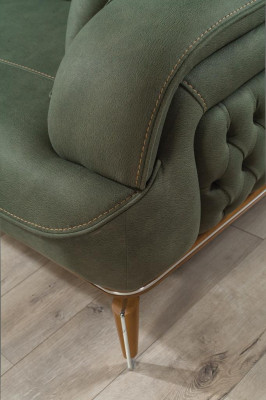Bankstel 3-zits Grijs Luxe Textiel Woonkamer Design Italiaanse Stijl