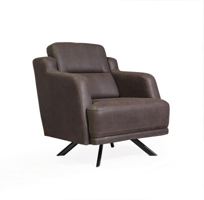 Leren fauteuil zitkamer gestoffeerd eenzitter modern bruin luxe nieuw
