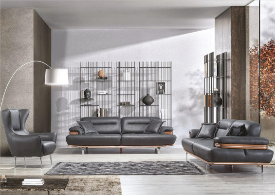 Sofaset 3-zitsler lederen bank bankstel ontwerp bankstellen