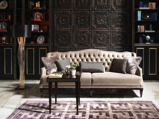 Bankstel Vierzitter Driezitter Fauteuil Grijs Salontafels Stoffen bank.