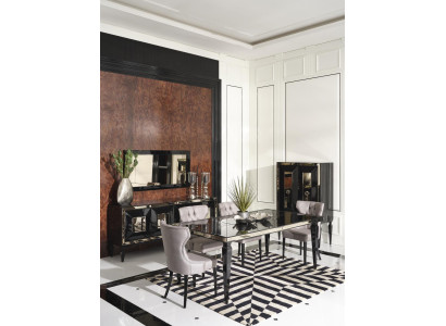 Grote eetkamer eetgroep eetkamer eettafel stoelen 10-delig zwart hout