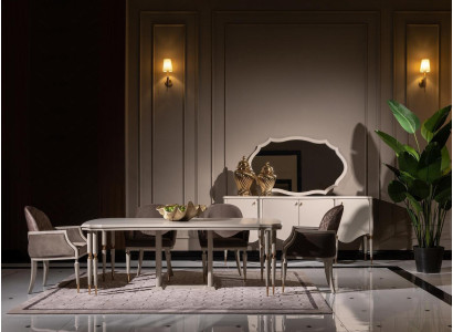 Eetset Eethoek Eettafel Stoelen 9-delig Eetkamer Beige Hout Dressoir