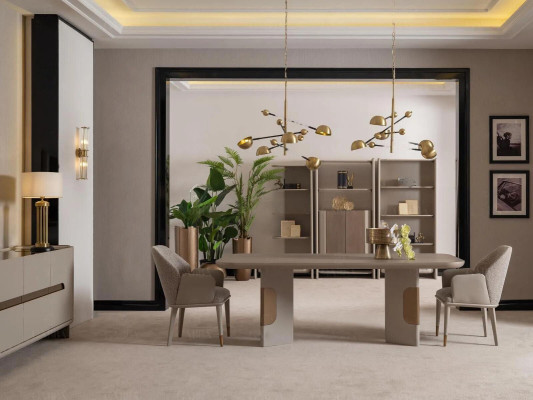 Eetgroep Eetkamer Set Eethoek Eettafel Stoelen Set 7-delig Beige