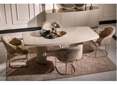 Eetkamerset Eethoek Eettafel Stoelen Set 7-delig Eetkamer Beige Hout Ontwerp